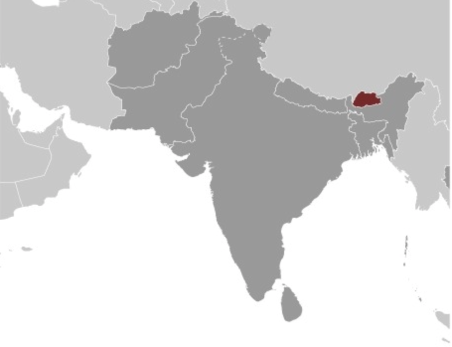 map of BHUTAN