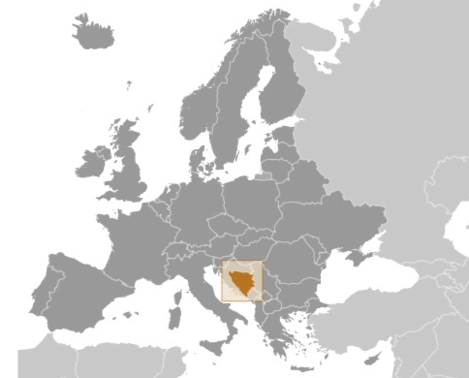 map of BOSNIA AND HERZEGOVINA